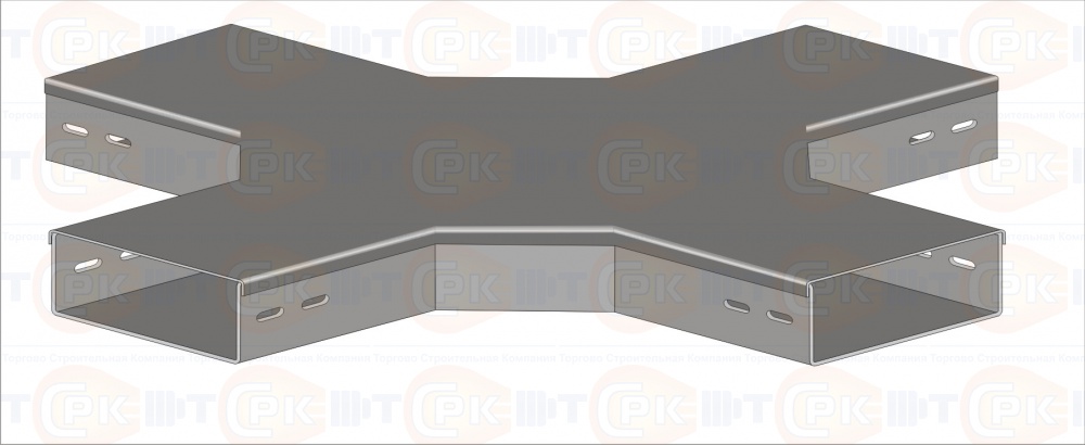 Короб Х-образный ГКХ 600х50 цинк (основание 1.5 мм, крышка 0.7 мм)